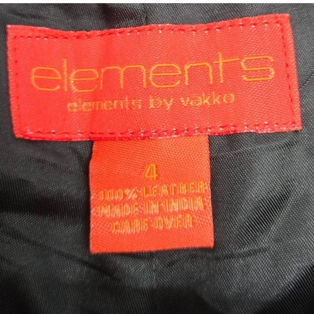 Elements by Vakko Black Leather Paneled Flare Pants Mid Rise Bootcut 4/30 - Picture 9 of 9
